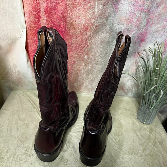 📌Cowboy Boots Dark Brown Oil Resistant Hypalon Non-Marking looks like new - Picture 4 of 16